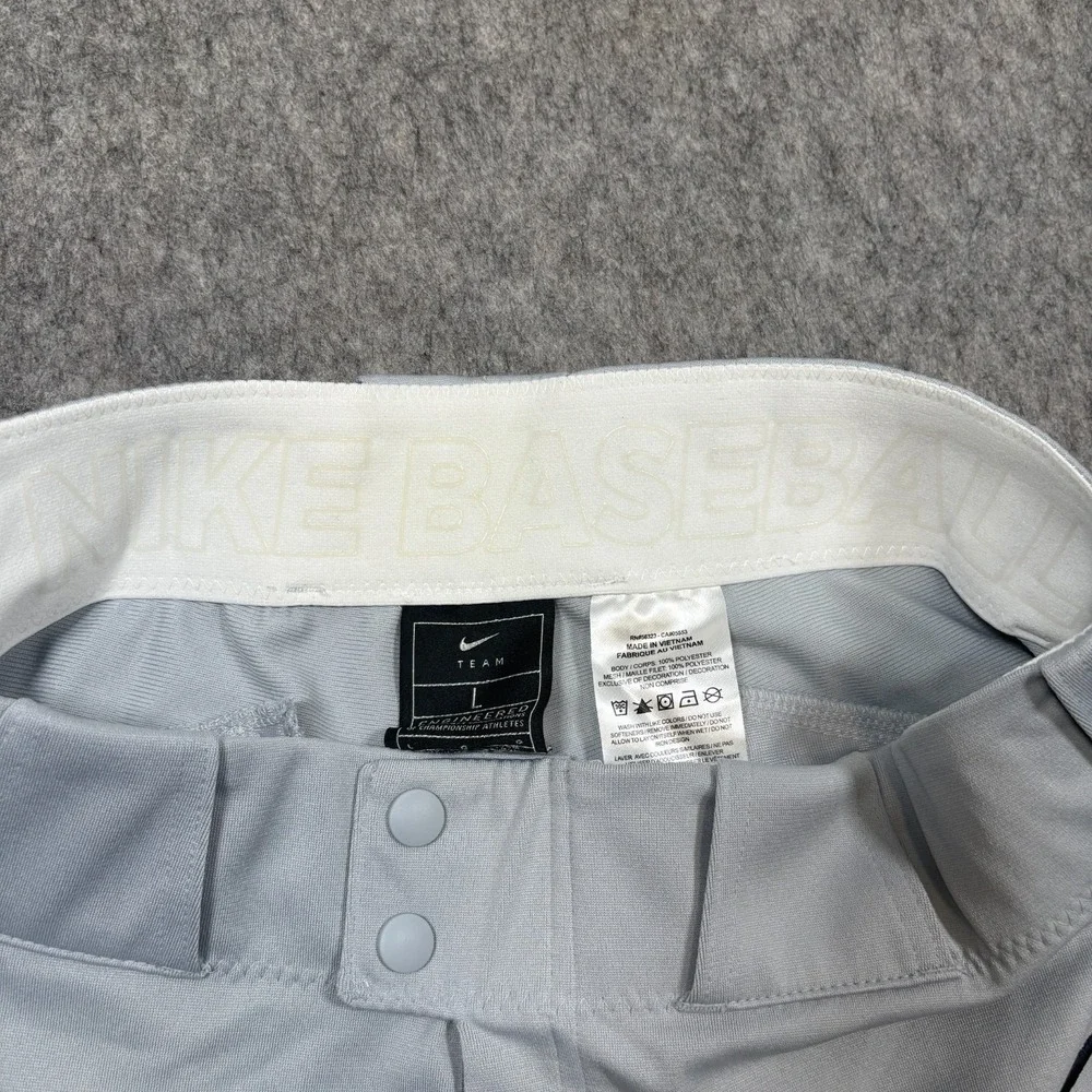 Nike Baseball Pants Men's Size Large High Rise‎ Grey Black Dri-Fit Activewear